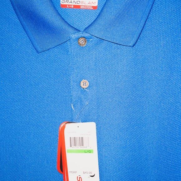 NWT Mens Sz L Blue Polo by GrandSlam - Picture 5 of 5